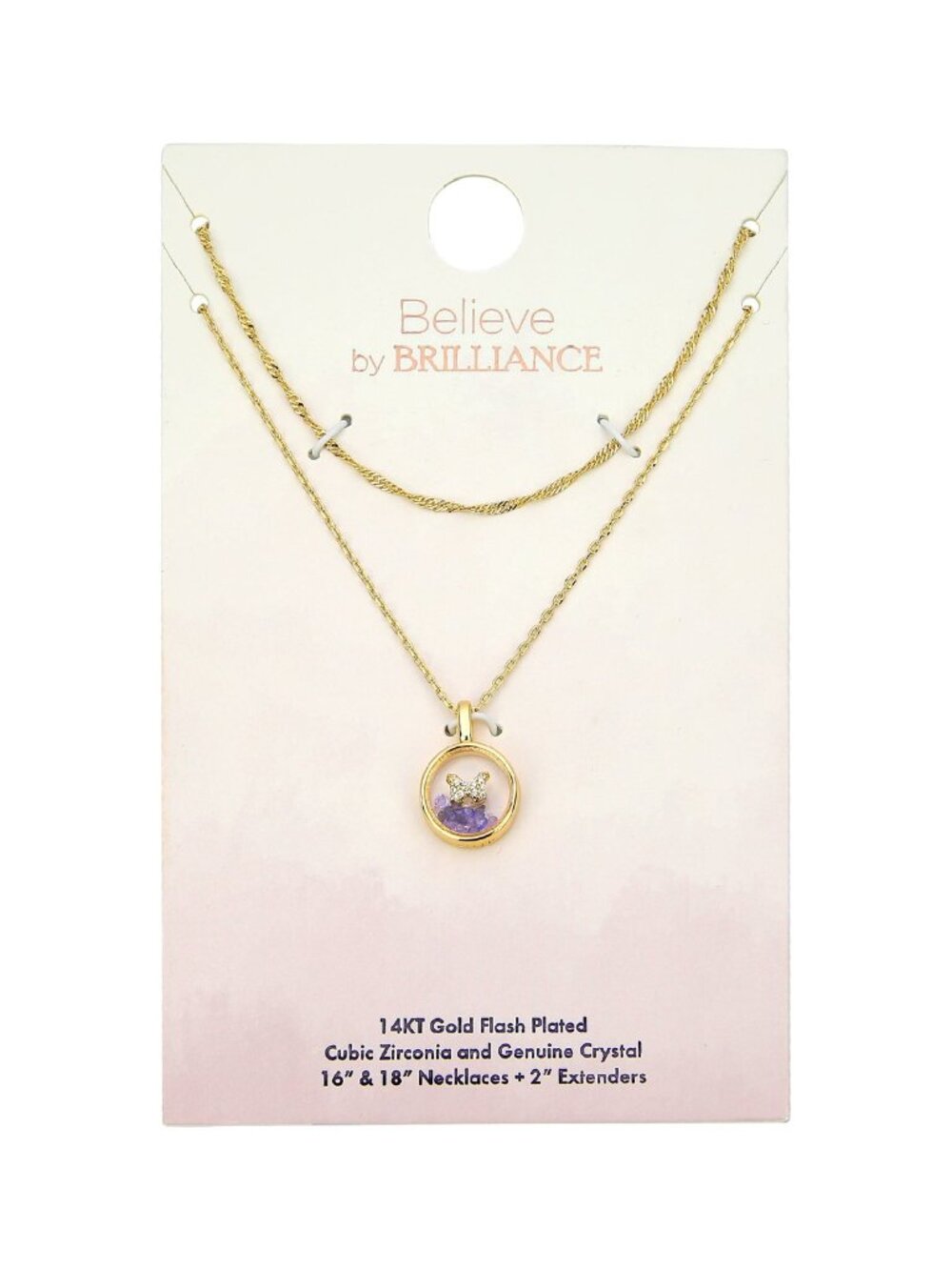 Believe by Brilliance Crystal and Cubic Zirconia Round Shaker Necklaces